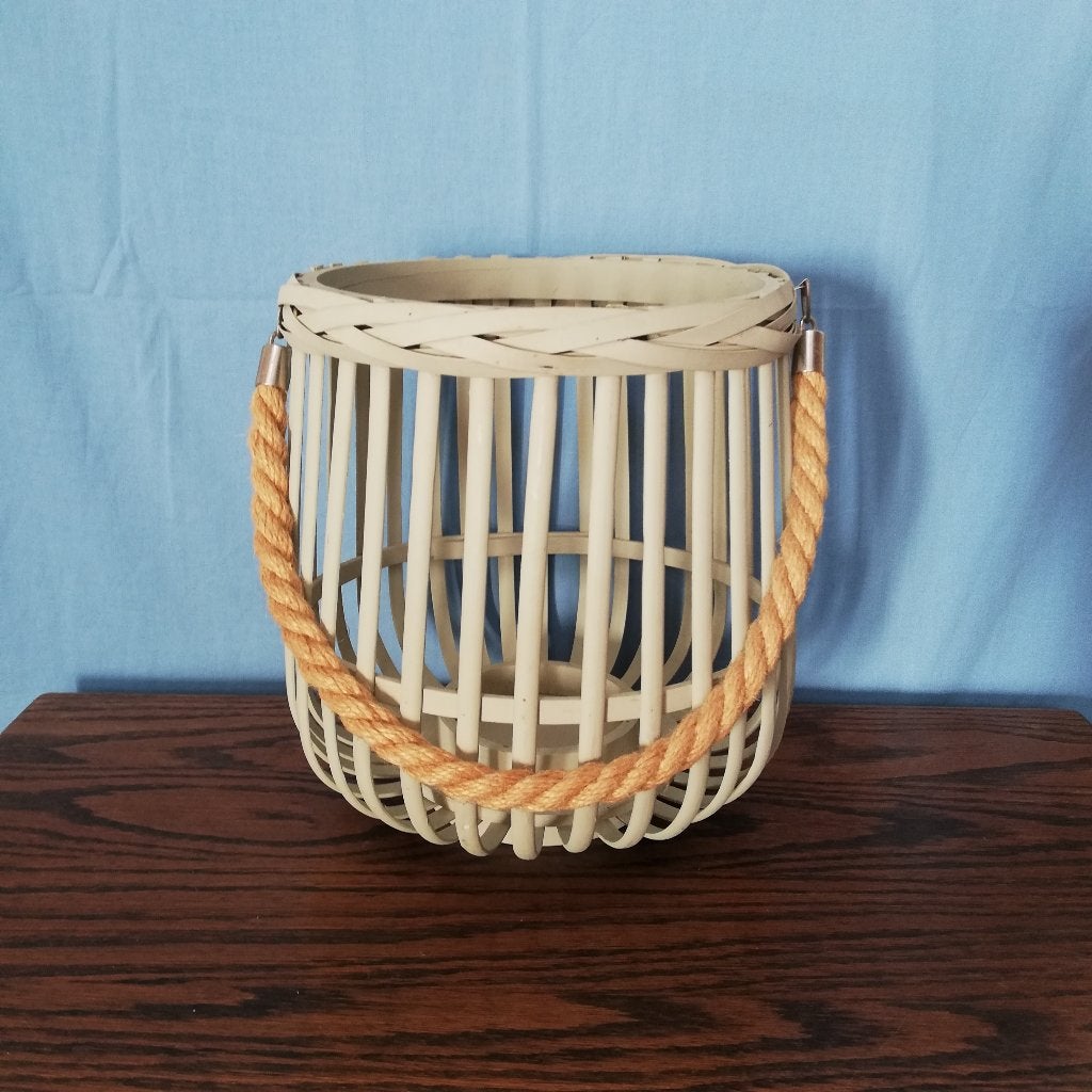 Decoratieve lantaarn met touw handvat, Gebruikt, Lantaarn, Overige merken, Natuurlijk materiaal