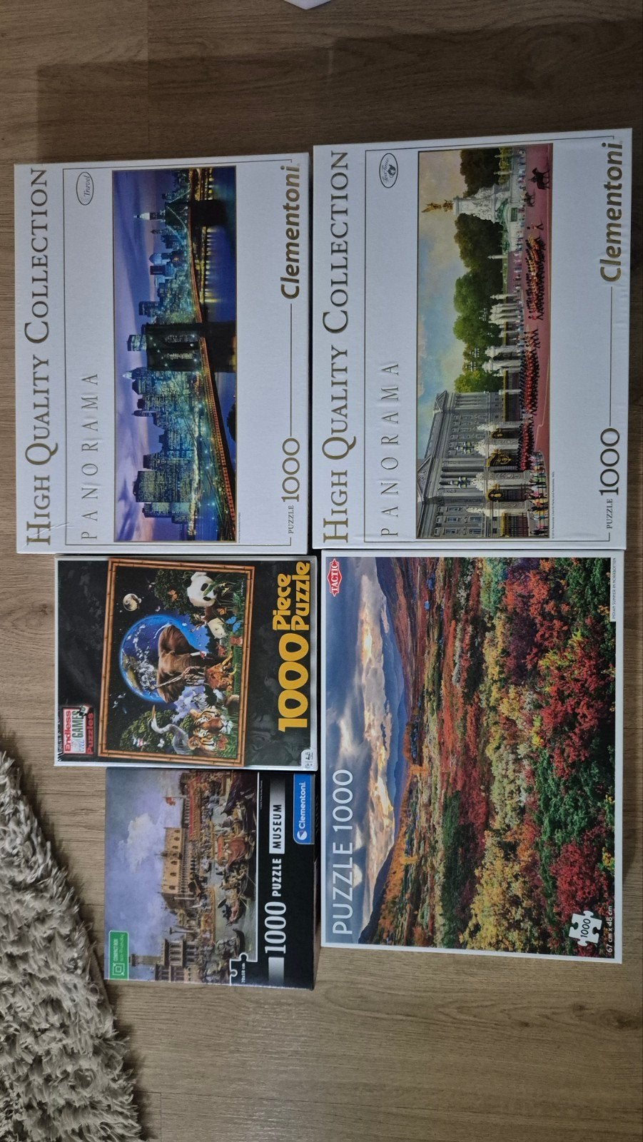 5 Legpuzzels, waaronder 1x wilde dieren (nieuw in seal), Ophalen of Verzenden, 500 t/m 1500 stukjes, Gebruikt, Legpuzzel