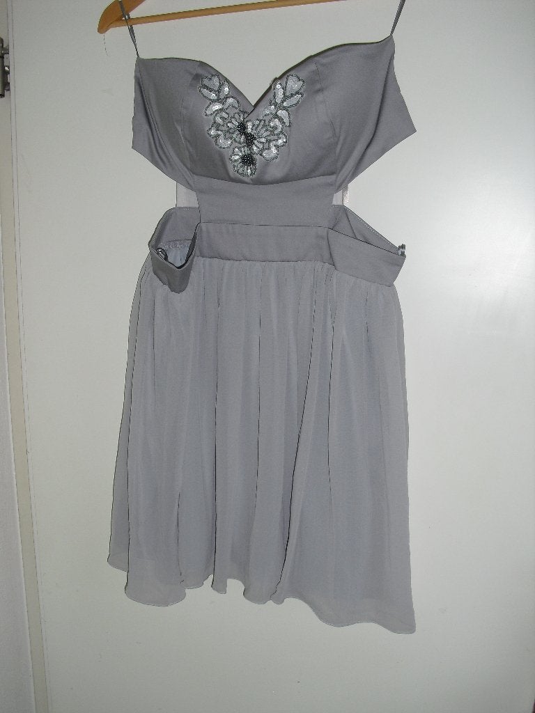 nieuwe zilveren galajurk cocktailjurk met glitters L, Kleding | Dames, Ophalen of Verzenden, Nieuw, Maat 34 (XS) of kleiner, Cocktailjurk