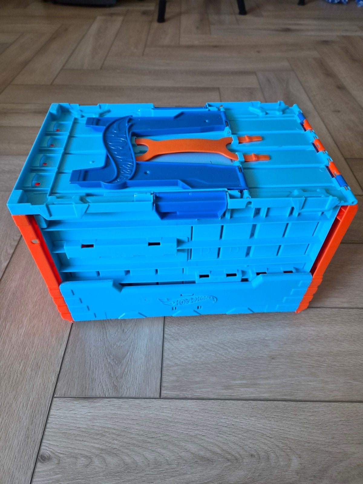Hot Wheels Track Builder Race Crate - Opvouwbare Racebaan, Kinderen en Baby's, Speelgoed | Racebanen, Ophalen, Zo goed als nieuw
