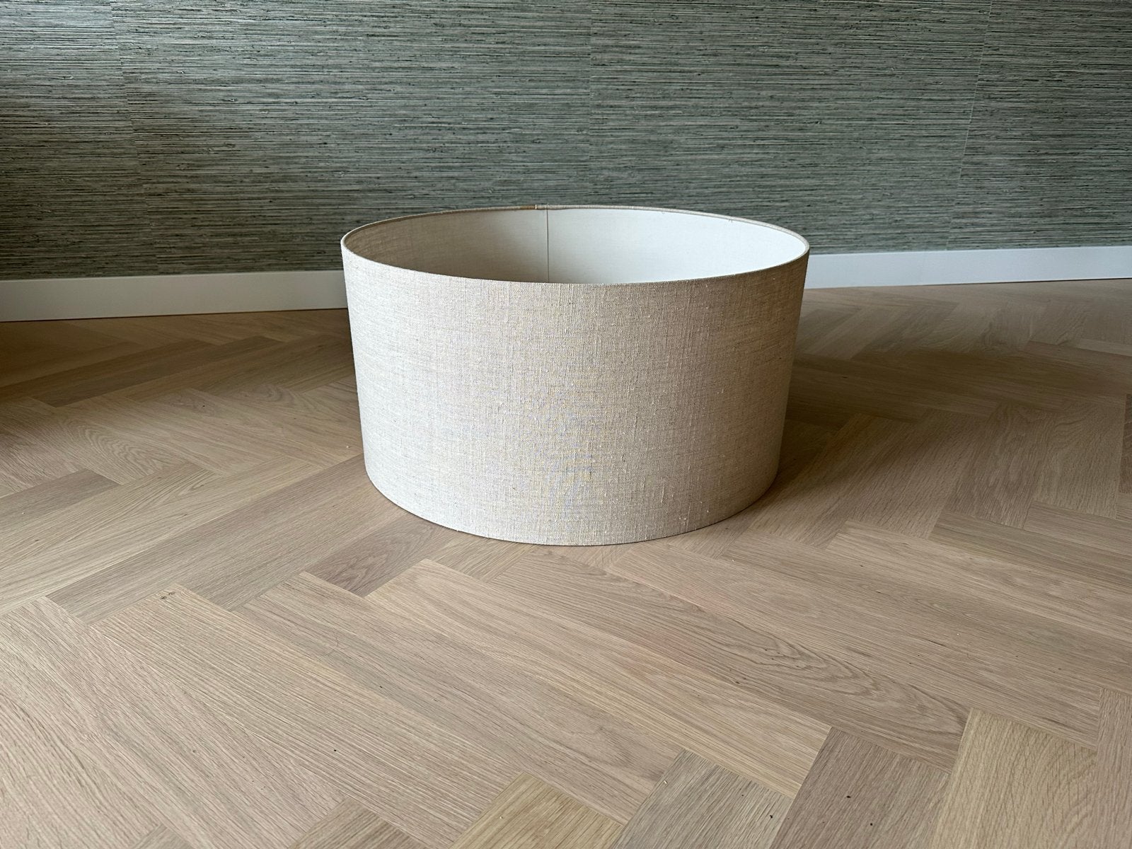 Beige, taupe tonde lampenkap 60cm, Huis en Inrichting, Lampen | Lampenkappen, Ophalen, Japandi, Beige, Rond