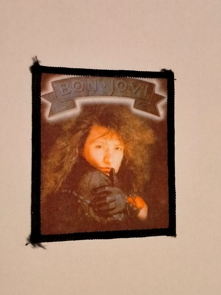 Jon Bon Jovi vintage zanger artiest muziek rock patch, Ophalen of Verzenden, Nieuw, Kleding