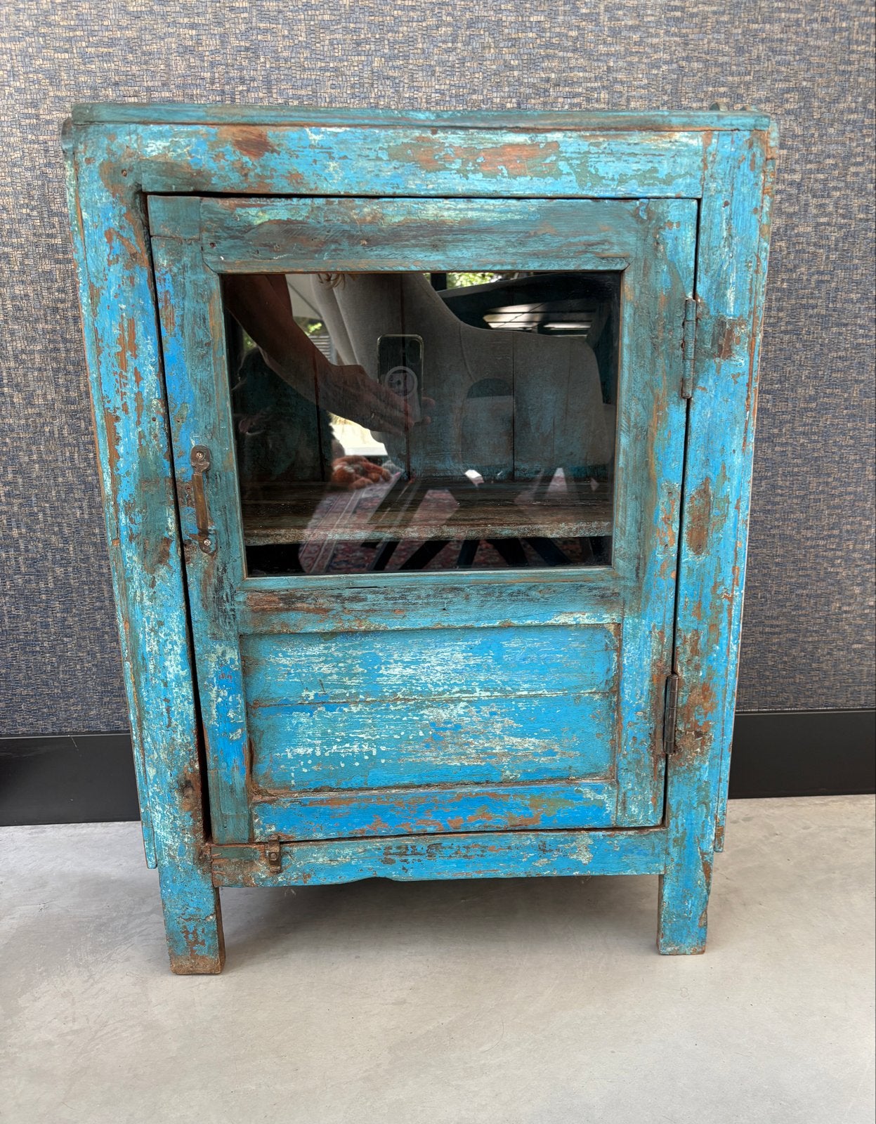 Vintage india kastje van Sfeervol wonen - Uniek blauw design, Ophalen, Zo goed als nieuw