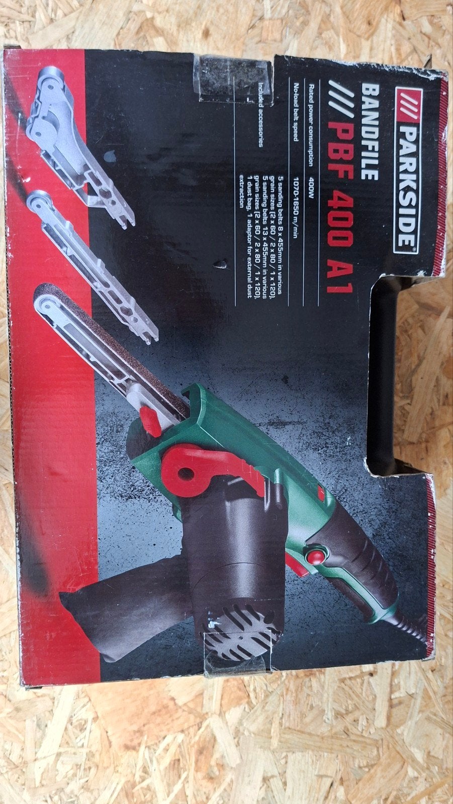 Parkside PBF 400 A1 Bandvijl - Nieuw in doos, Ophalen of Verzenden, Nieuw, Minder dan 600 watt, Overige typen