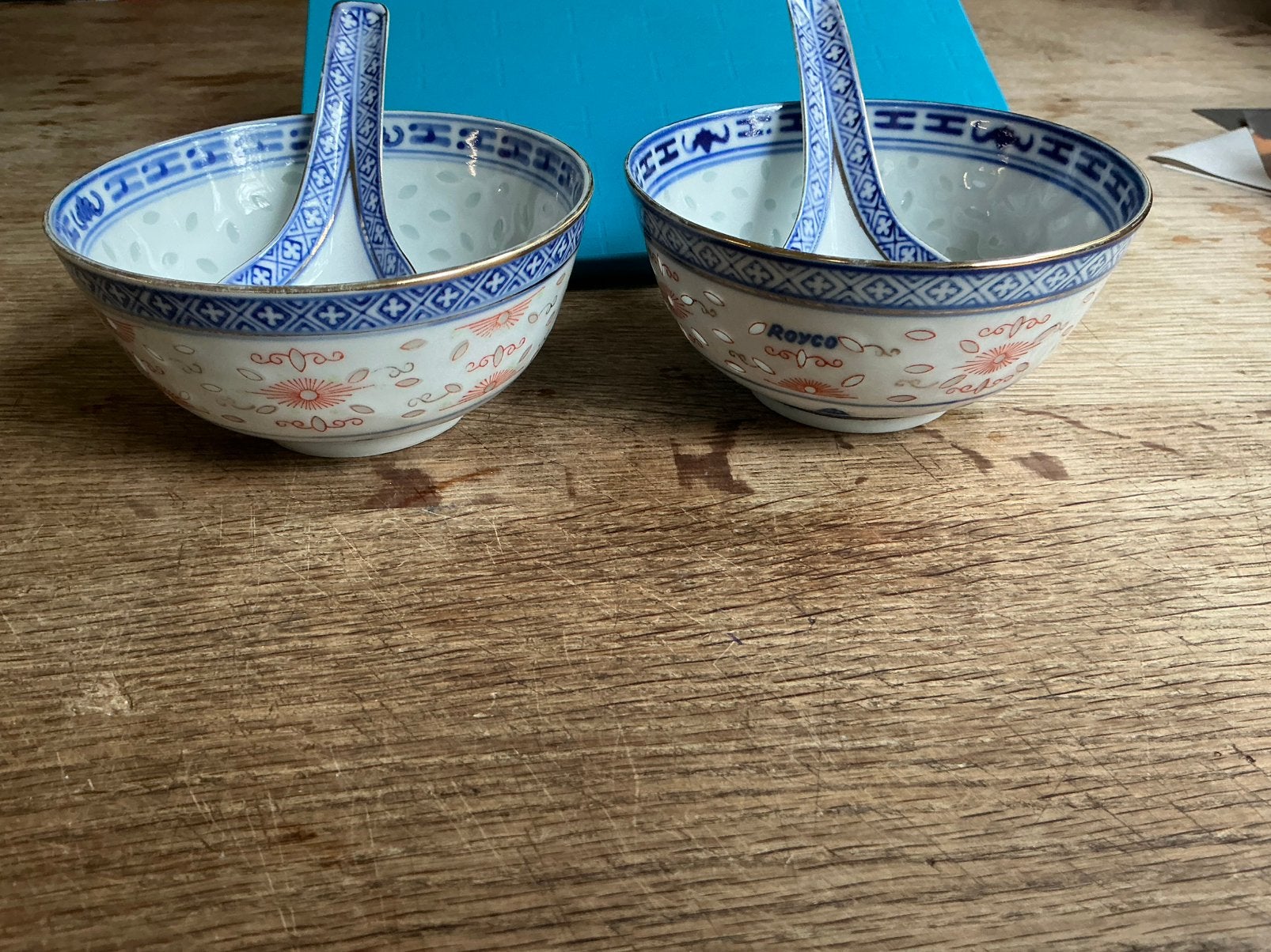 Chinese vintage ristkom met lepel (2 x ), Ophalen