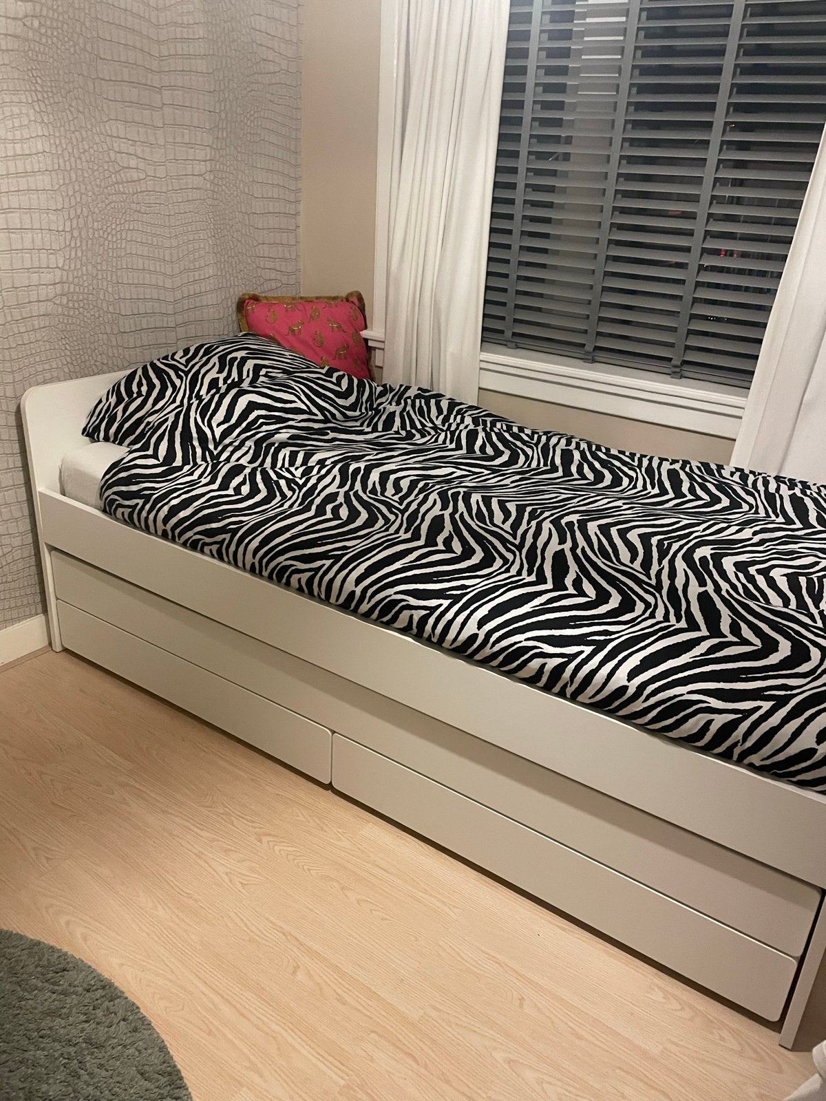 IKEA Släkt bed met onderschuifbed, Huis en Inrichting, Ophalen, 90 cm, Eenpersoons, Wit