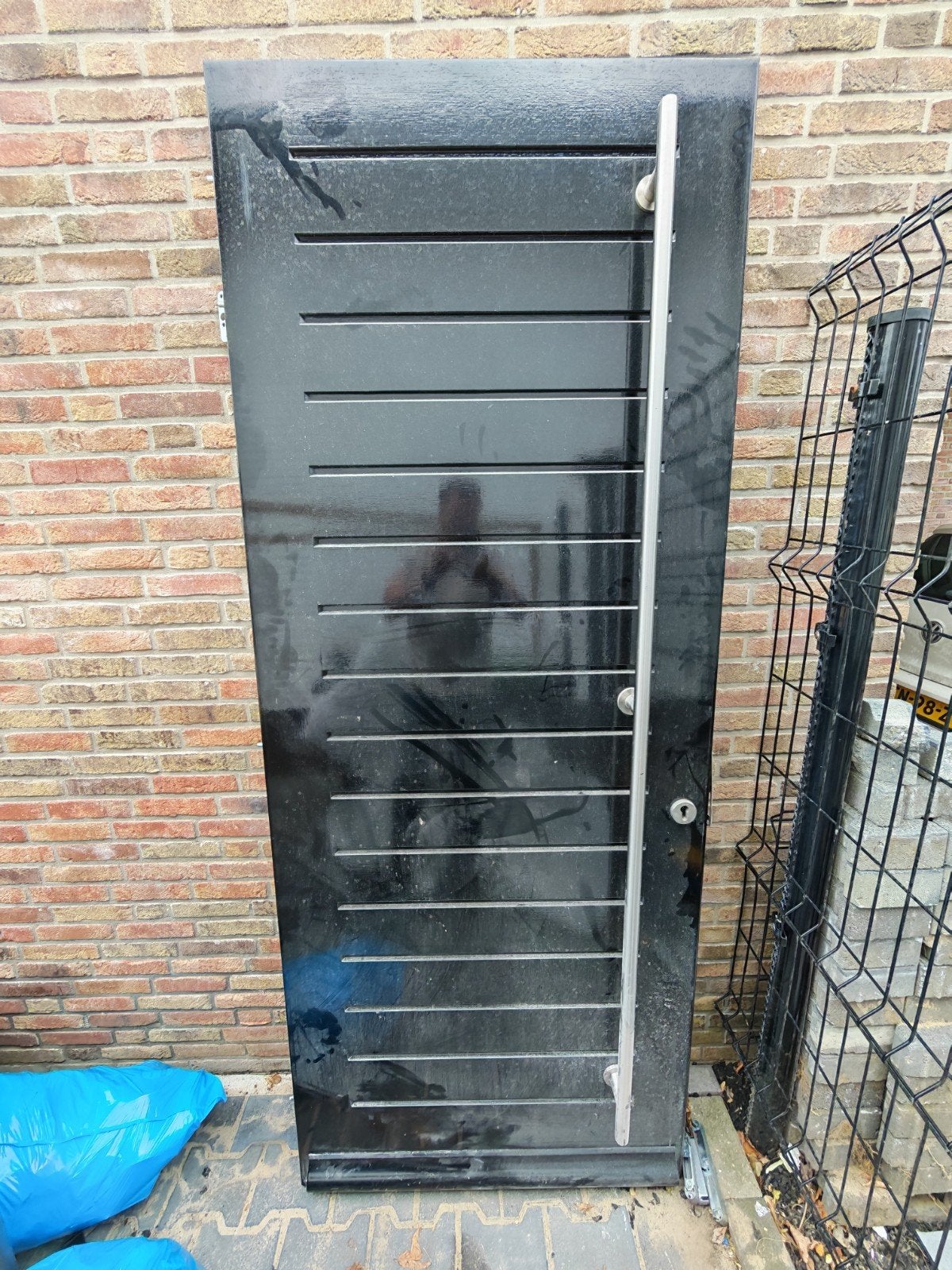 Hardhouten voordeur compleet en in goede staat, Ophalen, 80 tot 100 cm, 215 cm of meer, Hout