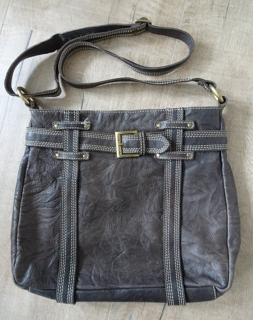LEREN TAS VAN BROOKS, Ophalen of Verzenden, Zo goed als nieuw, Bruin, Schoudertasje