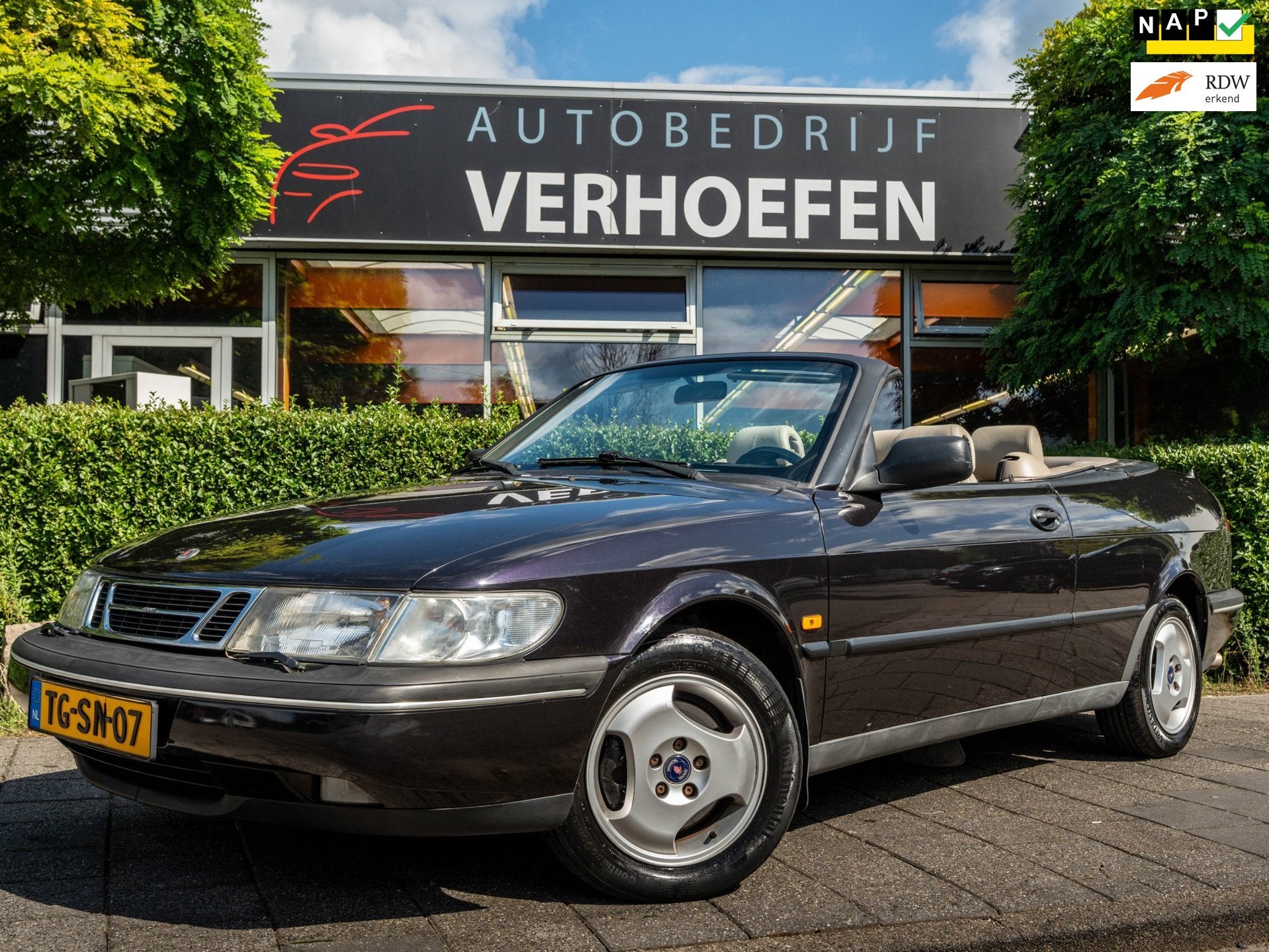 Saab 900 Cabrio 2.3 S | AIRCO | ELEKTR RAMEN | LEDEREN BEKLE, Auto's, Gebruikt, 1340 kg, 4 cilinders, 4 stoelen