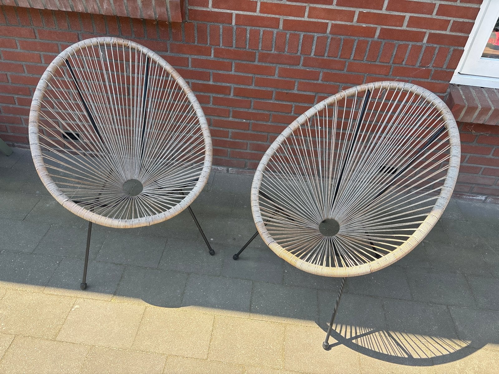 Twee rieten stoelen van Jysk, Gebruikt, Twee, Overige kleuren, Riet of Rotan