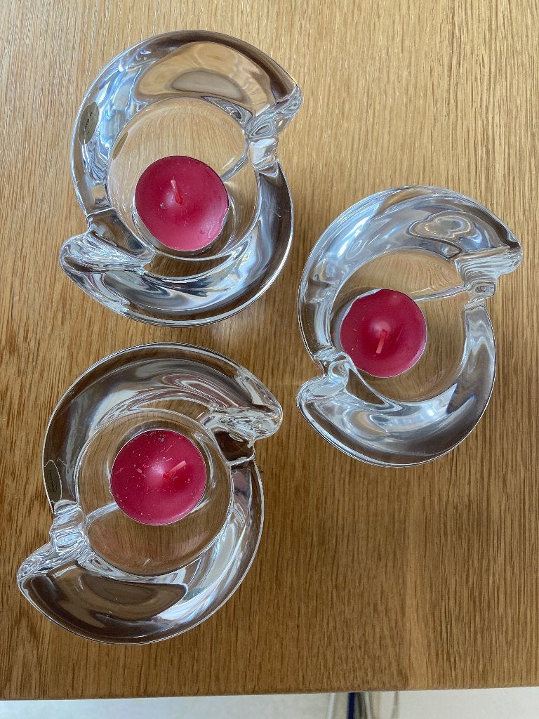 3 kristallen waxinelichthouders type Amalfi RCR Italy, Ophalen of Verzenden