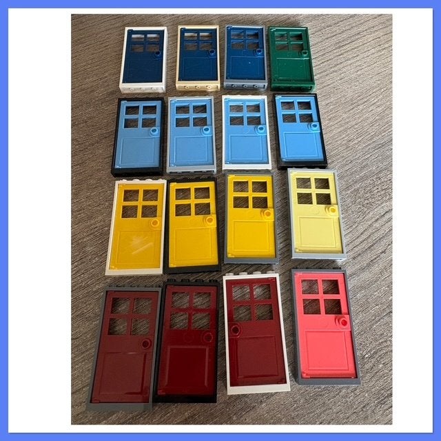 lego gekleurde deurtjes met kozijn (zie foto), Ophalen of Verzenden, Nieuw, MOC (eigen creatie), Lego