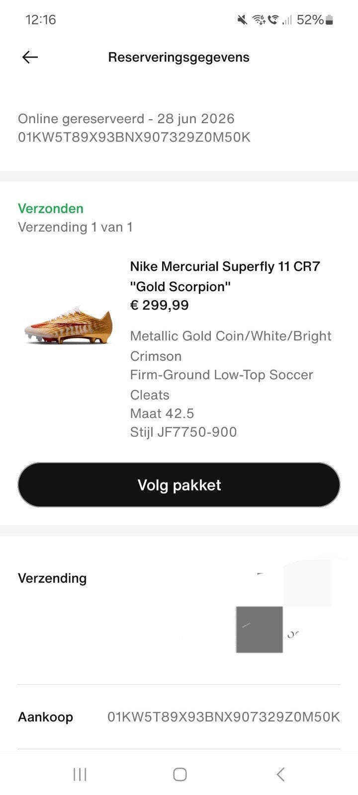 nike mercurial superfly elite FG CR7 gold scorpion, Maat XS of kleiner, Ophalen, Nieuw, Schoenen