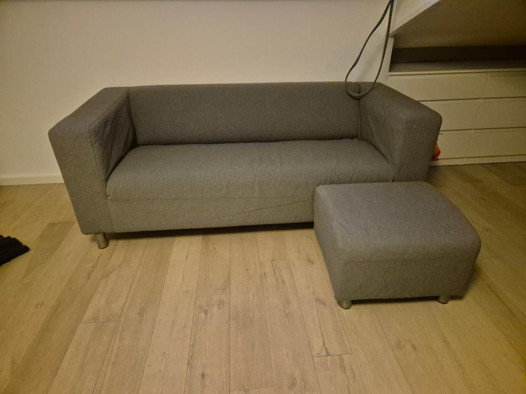 Ikea Klippan met hocker, Huis en Inrichting, Ophalen, Gebruikt, 125 cm of meer, 75 tot 100 cm