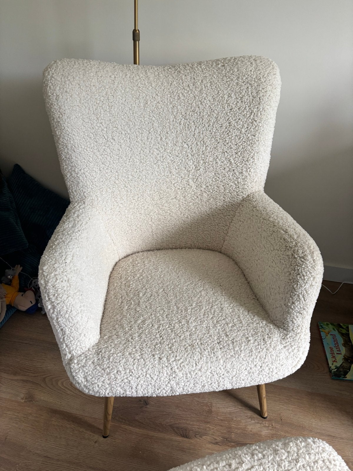 Teddy stoel van JYSK met voetenbank, Huis en Inrichting, Stoelen, Ophalen, Gebruikt, Overige kleuren, Eén