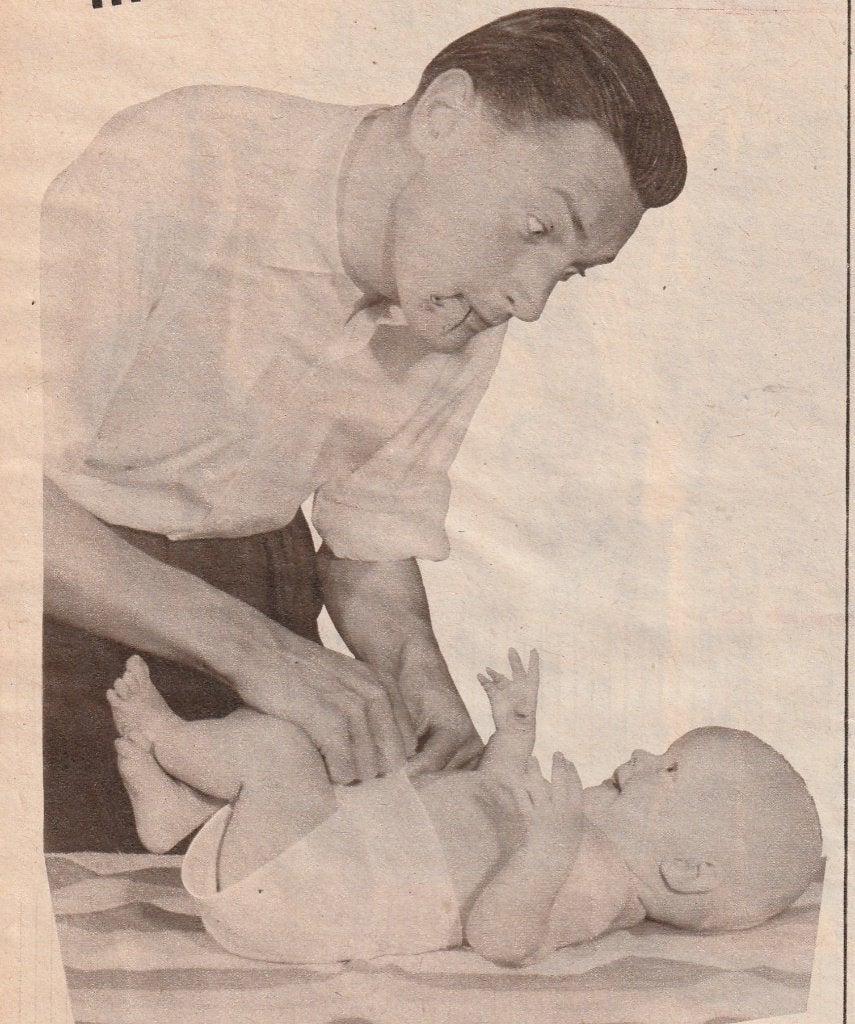 Retro reclame 1956 Gevapan Gevaert baby in luiers, Verzenden, Overige typen