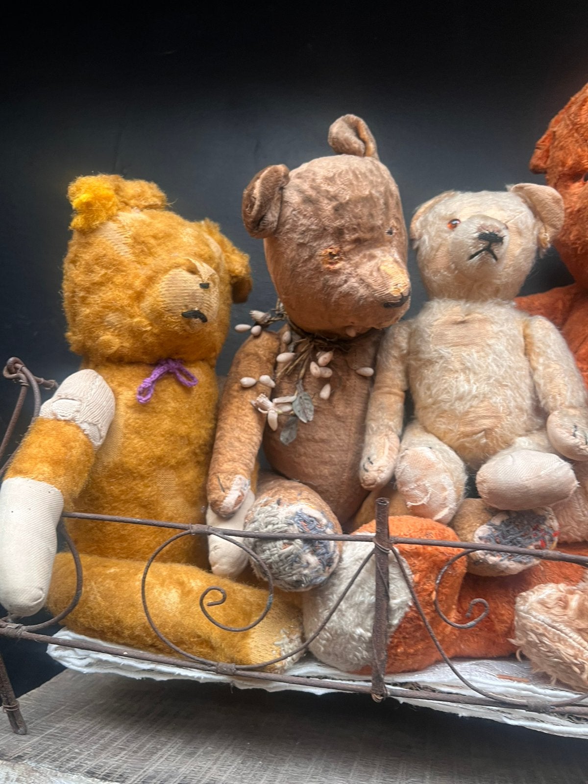 Antieke oude teddybeer beer shabby sleets brom brombeer, Ophalen of Verzenden, Zo goed als nieuw, Stoffen beer, Overige merken