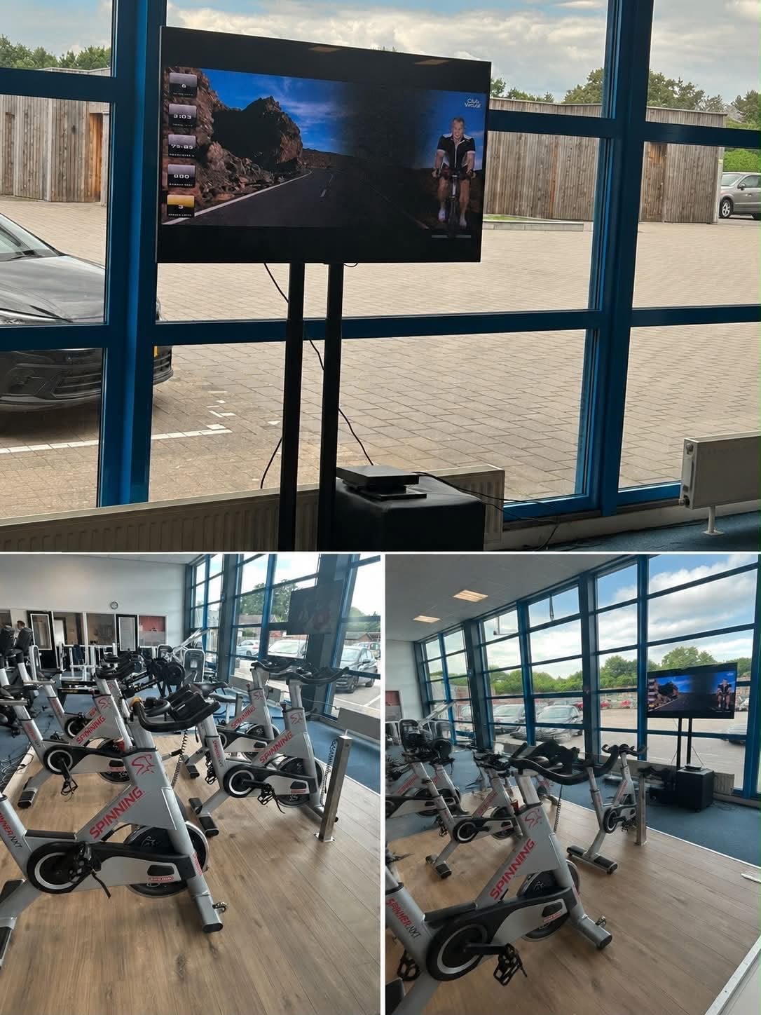 5 Spinningfietsen met DVD-speler en 40+ uur lesmateriaal, Ophalen, Gebruikt, Spinningfiets, Metaal