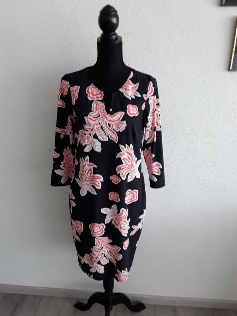 STUDIO ANNELOES*SIMPLICITY DONKERBLAUW JURK MET CORAAL BLOEM, Maat 38/40 (M), Studio Anneloes, Zwart, Ophalen of Verzenden