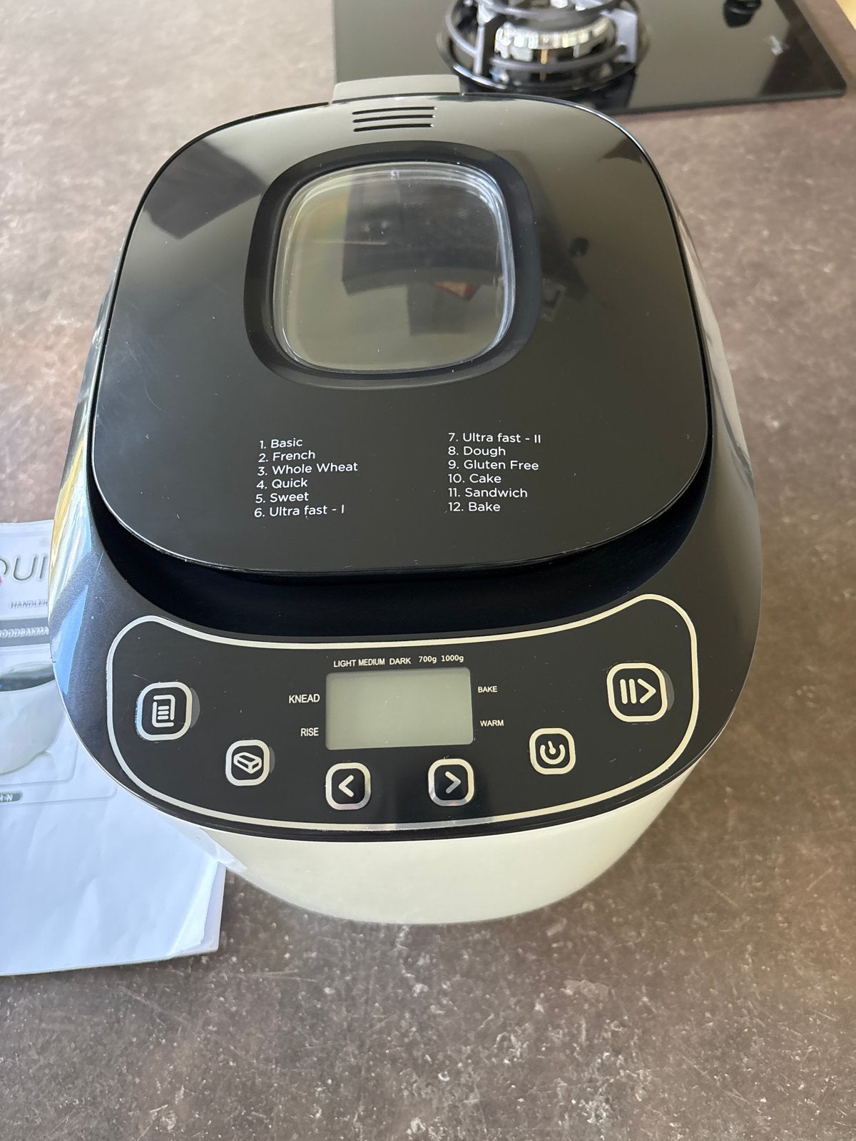 Quigg Broodbakmachine - Zo goed als nieuw, Met timer, 800 tot 1200 gram deeg, Ophalen of Verzenden, Zo goed als nieuw