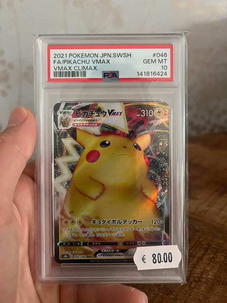 Pokemom TCG - Pikachu Vmax #46 PSA 10 (Vmax Climax), Ophalen of Verzenden, Nieuw, Losse kaart, Foil