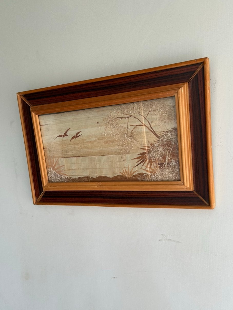 Handgemaakte muur Decoratie, Overige stijlen, Landschap, Ophalen, Achter glas