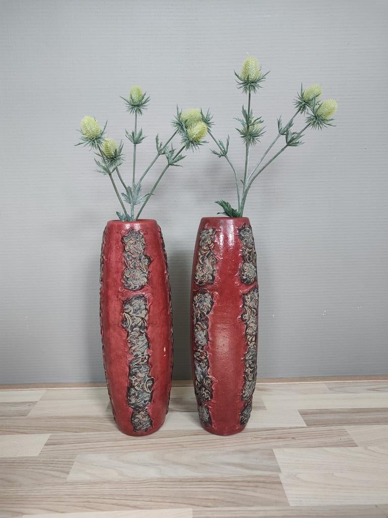 Rose PTMD vazen 2 STUKS, Ophalen, Zo goed als nieuw, Rood, Overige materialen
