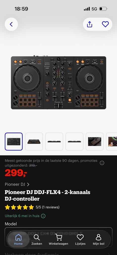 DDJ FLX4 nieuwstaat 1X gebruikt + JBL CLUB 120 speaker, Ophalen of Verzenden, Zo goed als nieuw, Pioneer