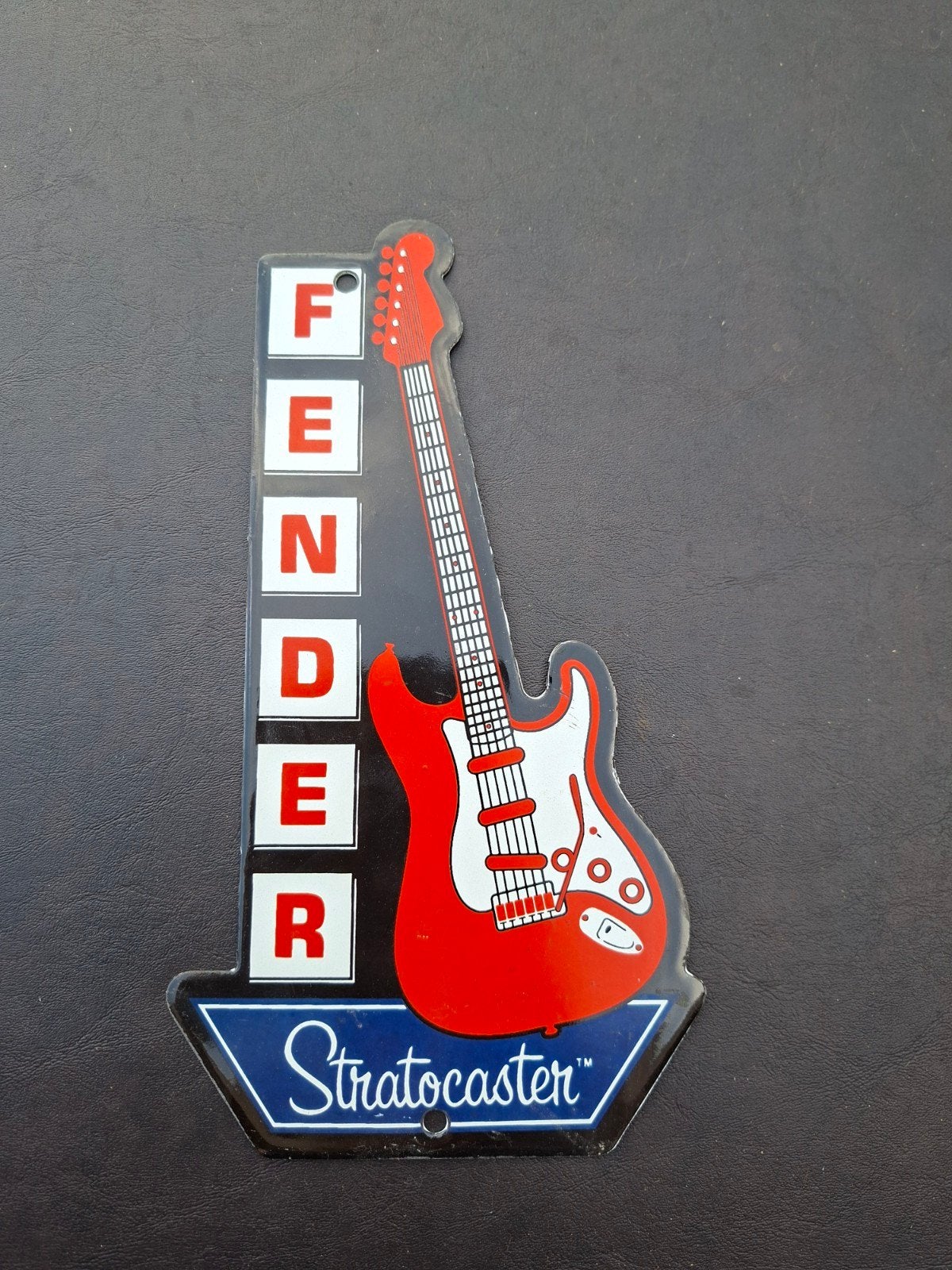Emaille Fender Stratocaster bordje, Ophalen of Verzenden, Solid body, Fender