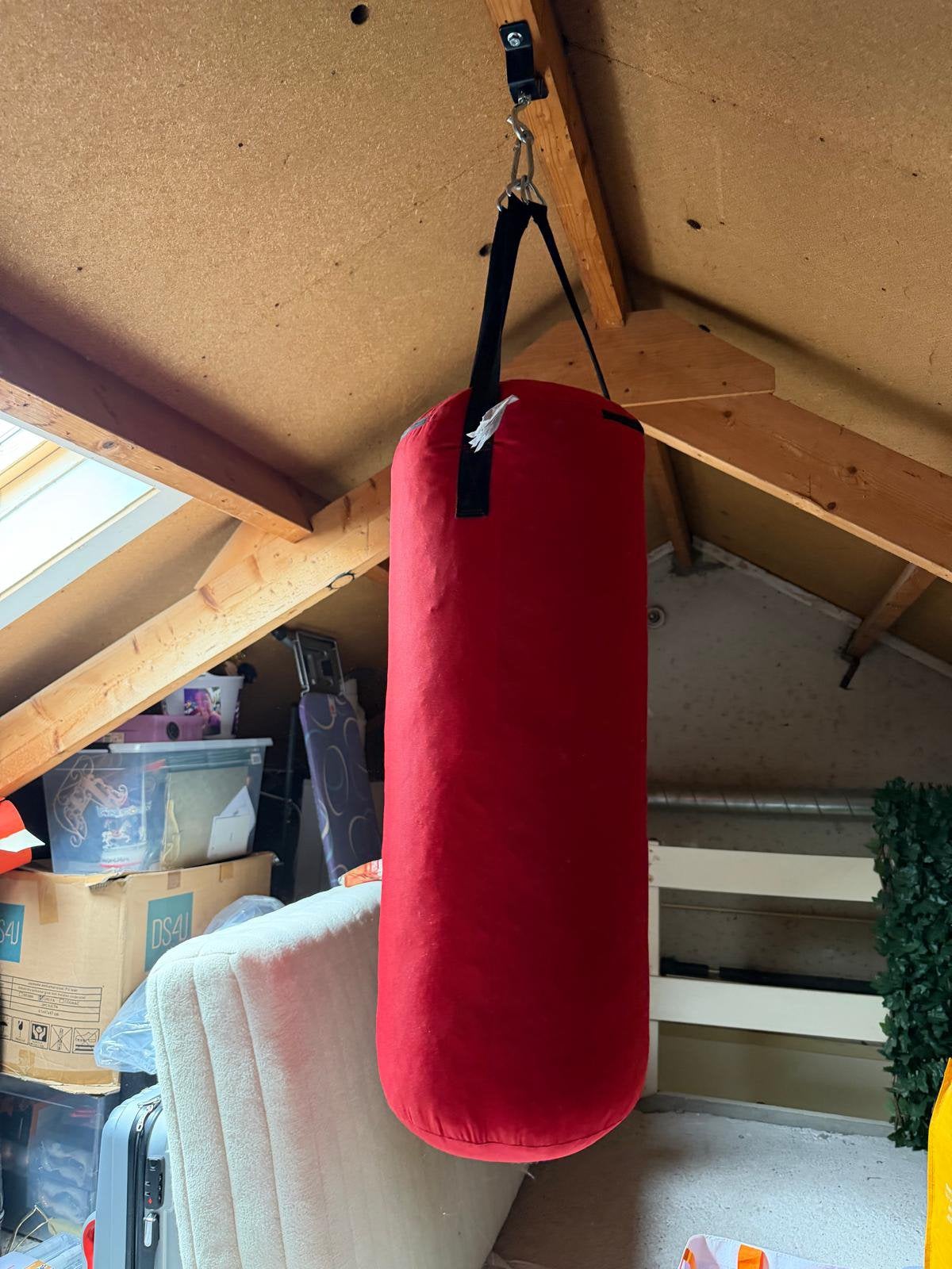 Kickboks zak + boks handschoenen en bandages, Sport en Fitness, Ophalen, Zo goed als nieuw, Bokszak