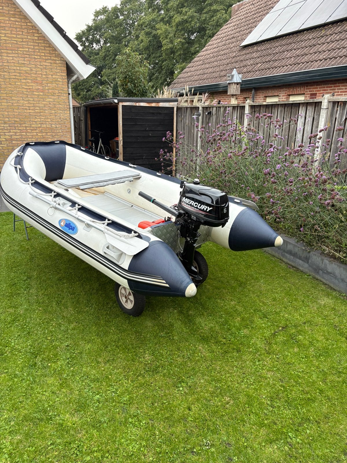 Rubberboot met Mercury 6 PK buitenboordmotor, Watersport en Boten, Ophalen, Aluminium, Gebruikt, Mercury