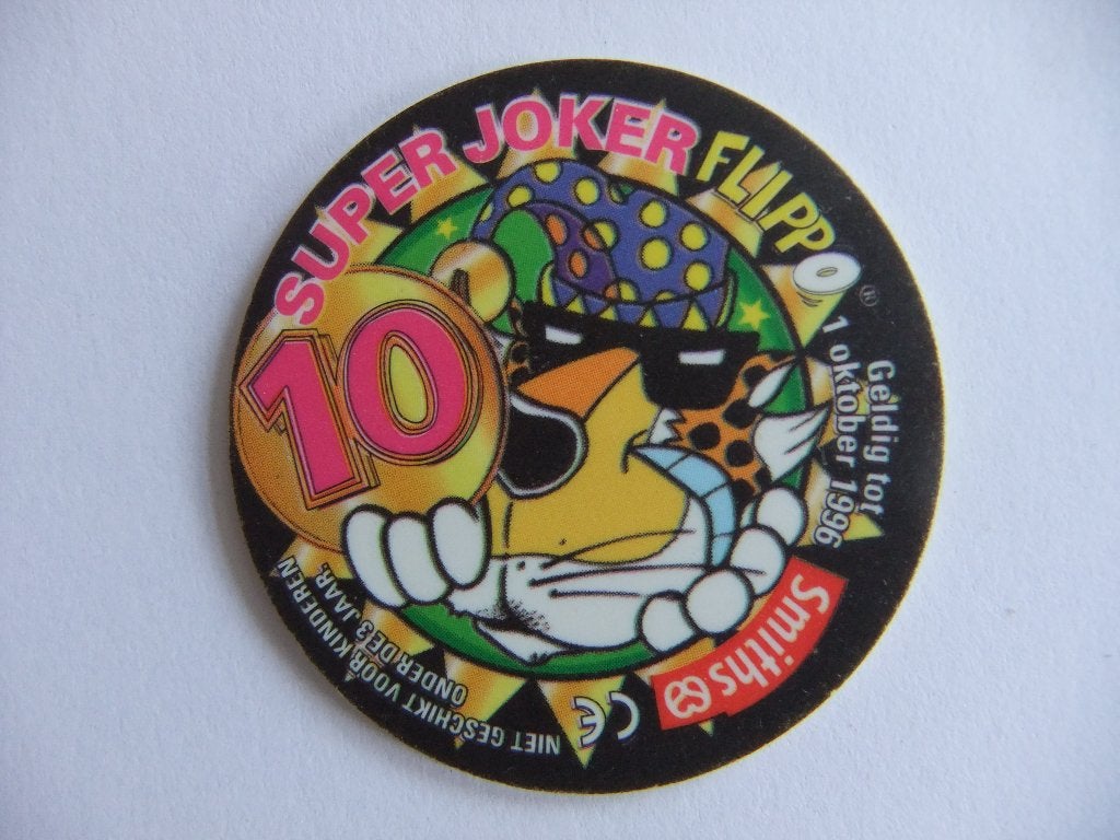 Super Joker Flippo 10 (Cheetos) gele poot achterzijde, Verzenden, Joker, Losse flippo's