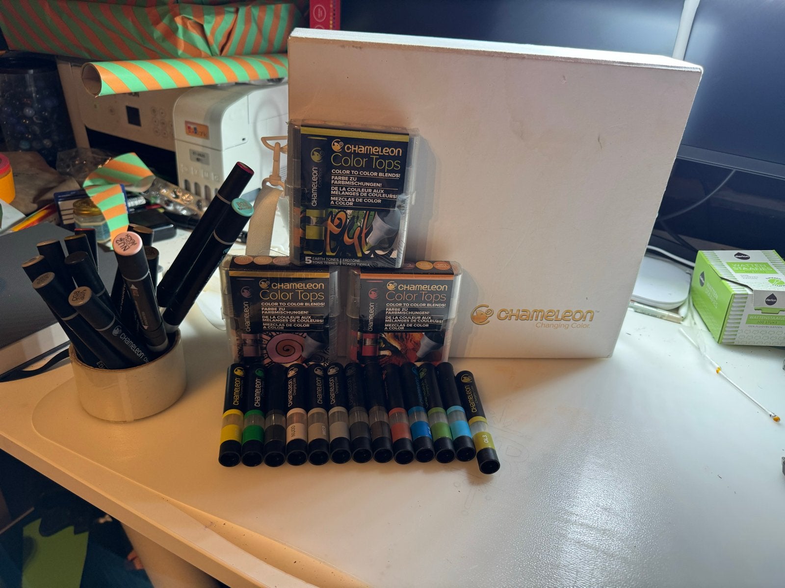 Chameleon Marker Set (52 stuks) + 3 Color Tops sets + extras, Ophalen of Verzenden, Zo goed als nieuw, Potlood of Stift