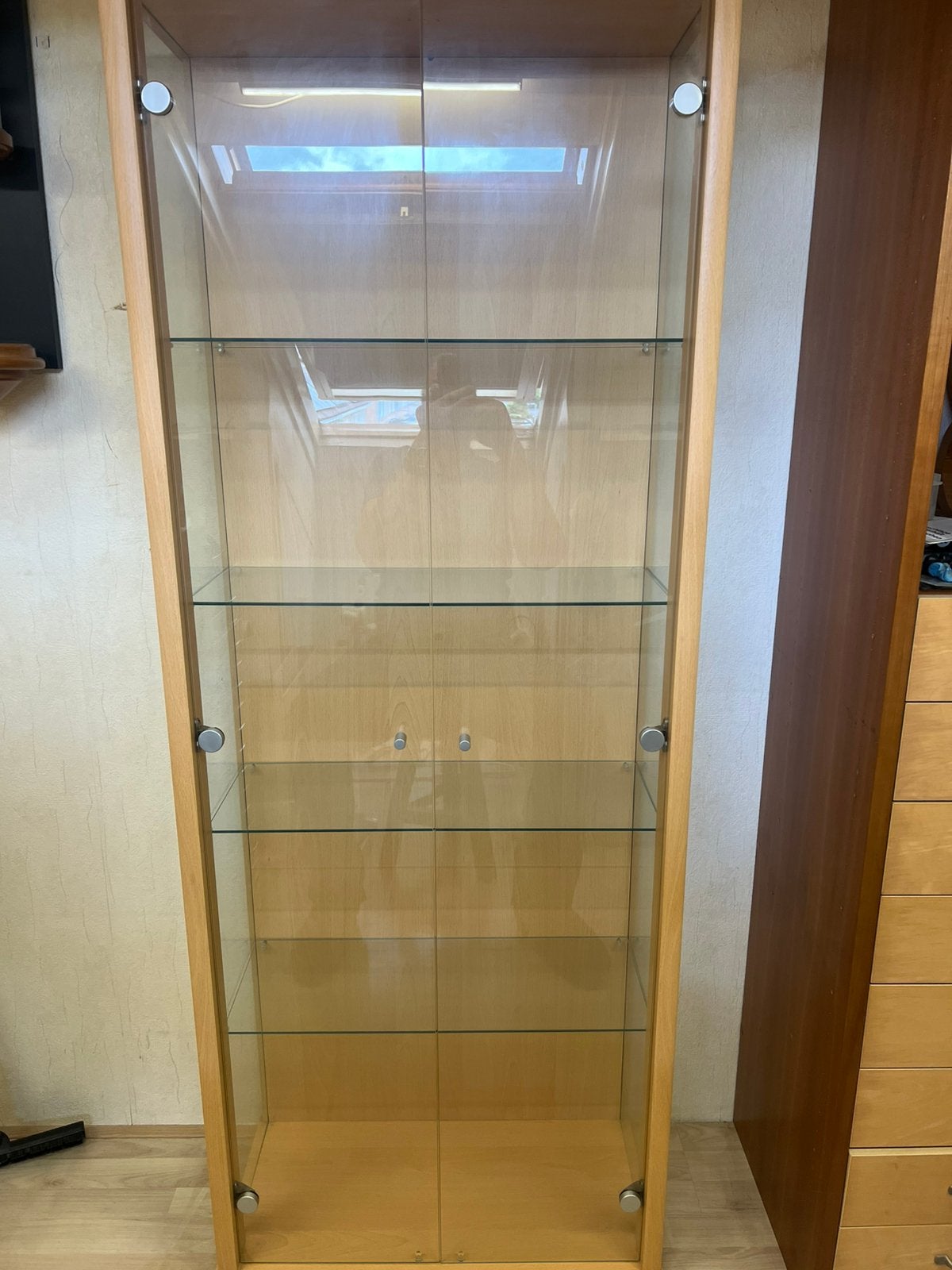 Vitrine kast Gereserveerd, Ophalen, Gebruikt, 50 tot 100 cm, 150 tot 200 cm
