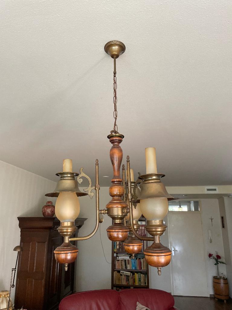 Hanglamp voor plafond, Huis en Inrichting, Lampen | Hanglampen, Ophalen, Gebruikt, Glas, 50 tot 75 cm