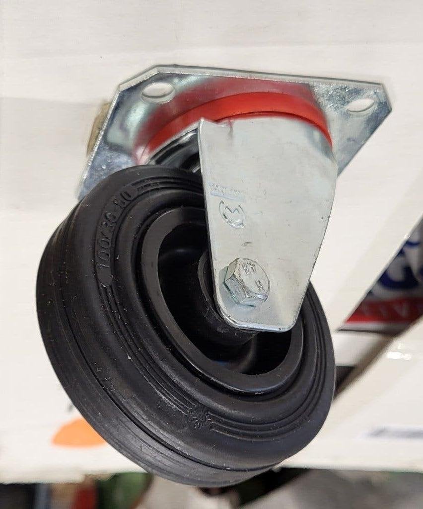 setx4 100 mm rubberen zwenkwielen, Rubber, Kunststof velg,, Ophalen of Verzenden, Nieuw