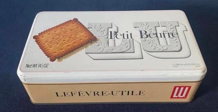 Rechthoekig blik van Lu Petit Beure. Lefévre-Utile Biscuits., Verzamelen, Blikken, Zo goed als nieuw, Koek(jes), Overige merken