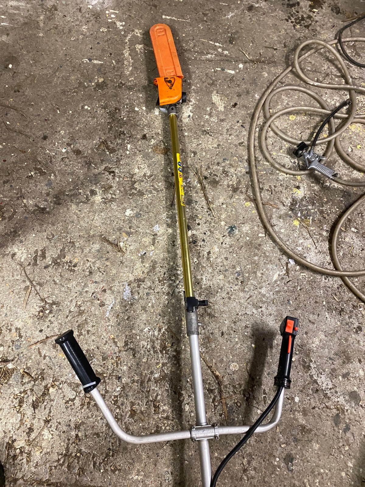 Timbertech stokzaag benzine maaier, Ophalen of Verzenden, Gebruikt, Benzine