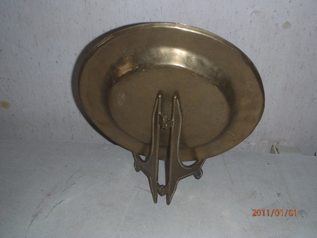 Een Prachtig oud Antiek bord,  Koper op standaard., Ophalen of Verzenden, Koper