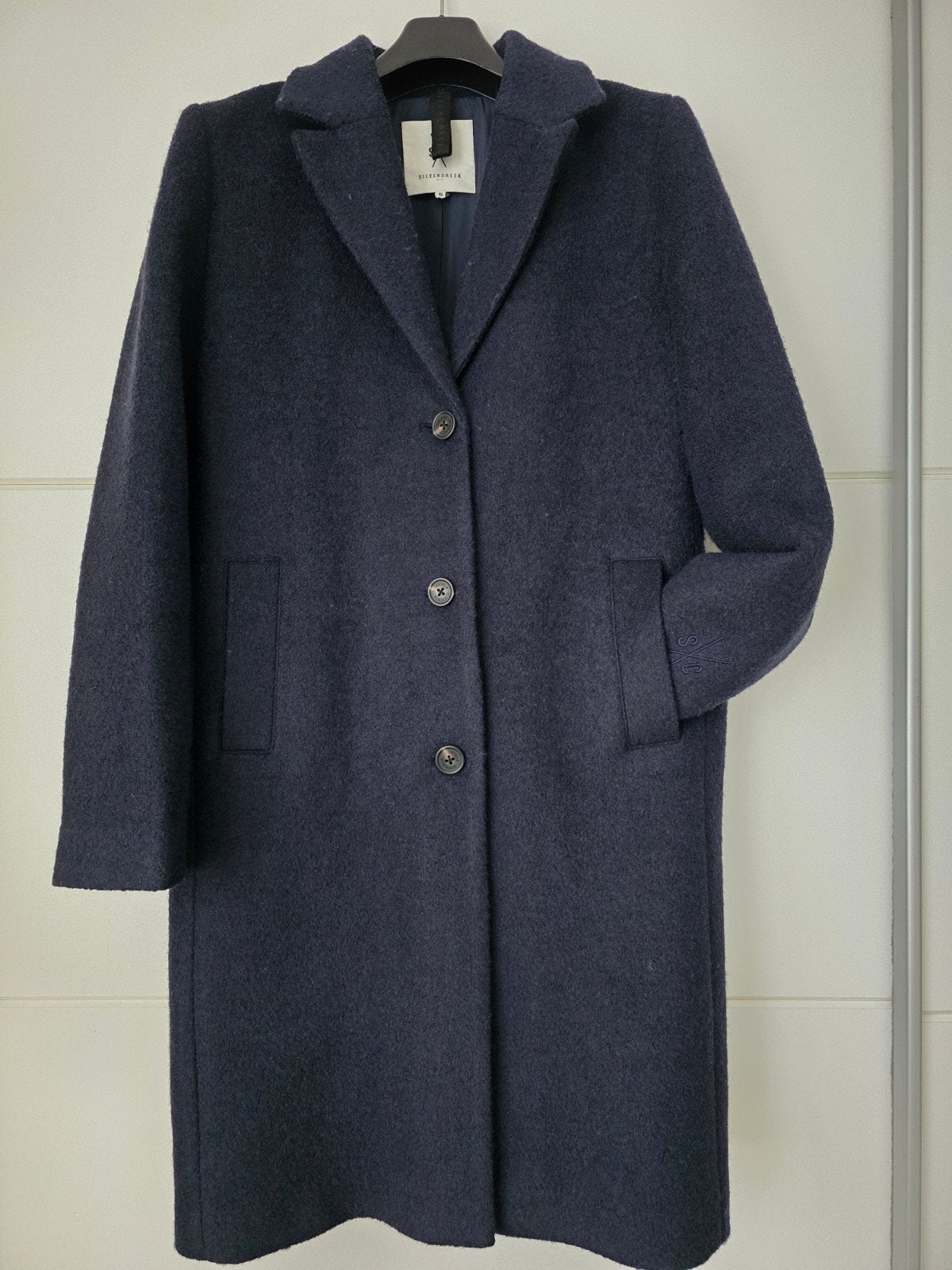 Silvercreek wollen jas, donkerblauw, maat XL €30,00, Blauw, Maat 46/48 (XL) of groter, Ophalen of Verzenden, Zo goed als nieuw