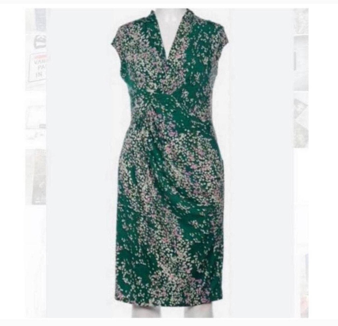M&S lange jurk 40-M groen Per Una 40s 50s Vintage stijl, Maat 38/40 (M), Ophalen of Verzenden, Zo goed als nieuw, H