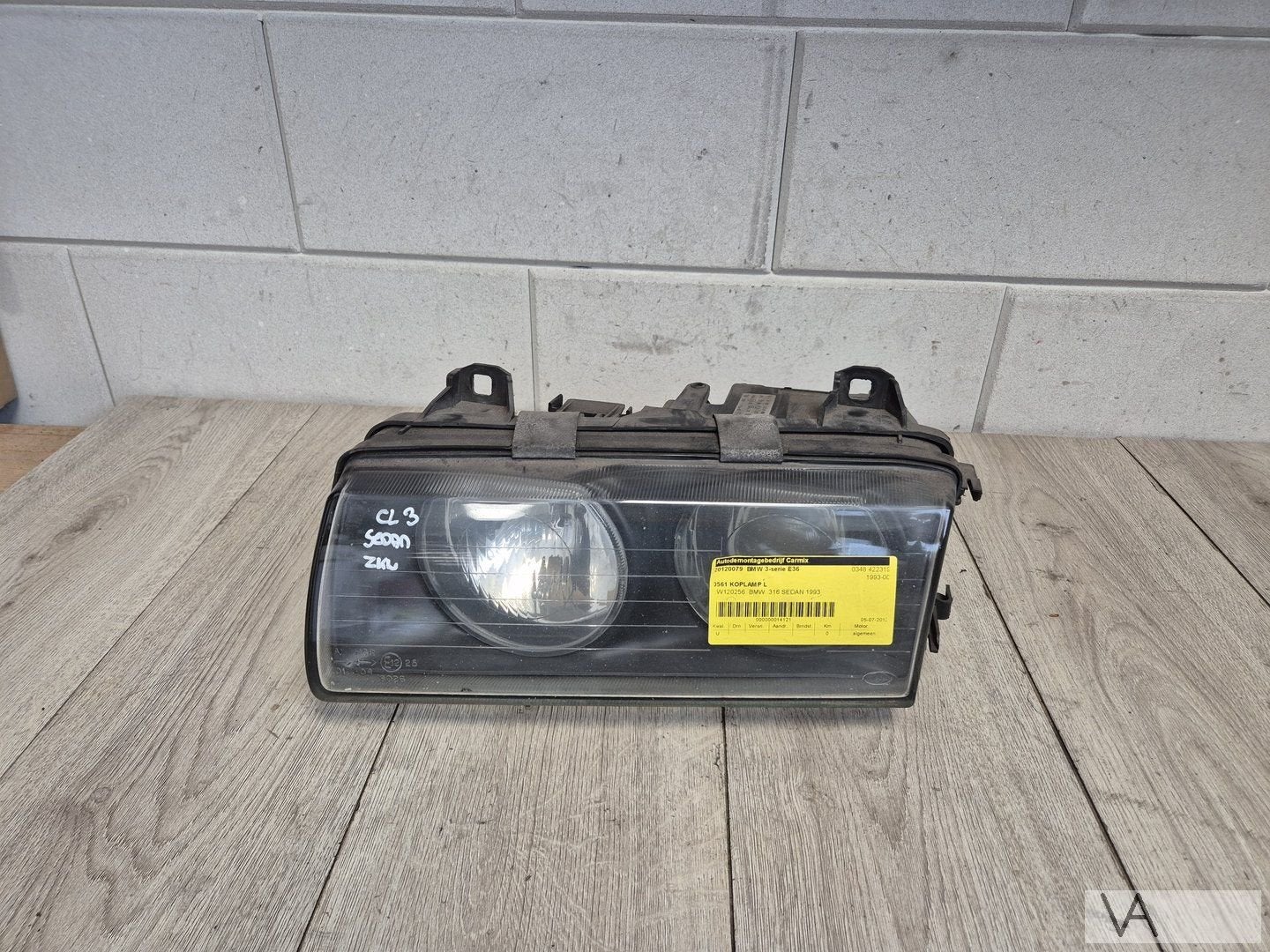Koplamp links van BMW 3 serie E36 1990 - 1998 ZKW 1393271, Gebruikt, -, -, Ophalen of Verzenden