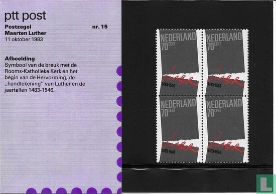 Postzegelmapje M15 Maarten Luther 1983 NL, Ophalen of Verzenden
