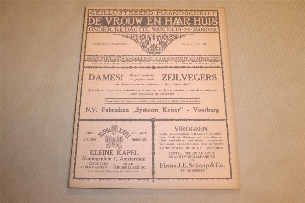 De Vrouw en haar Huis - Geïllustreerd Maandschrift - 1919 !!, Ophalen of Verzenden, Voor 1920, Knipsel(s)