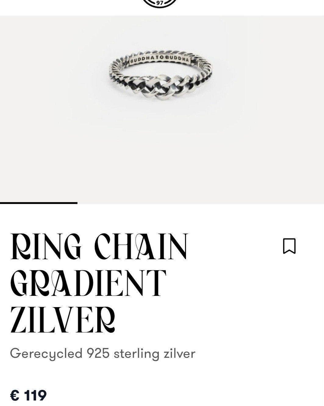 buddha to buddha ring chain gradient maat 18 nieuw., 18 tot 19, Nieuw, Ophalen of Verzenden, Dame of Heer