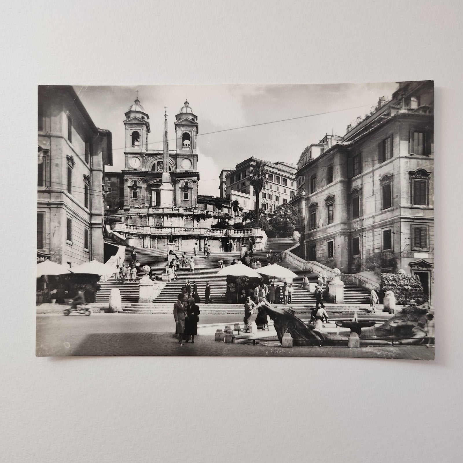 Echte foto kaart van de Spaanse Trappen in Rome, Italië, Verzenden, 1940 tot 1960, Ongelopen, Italië