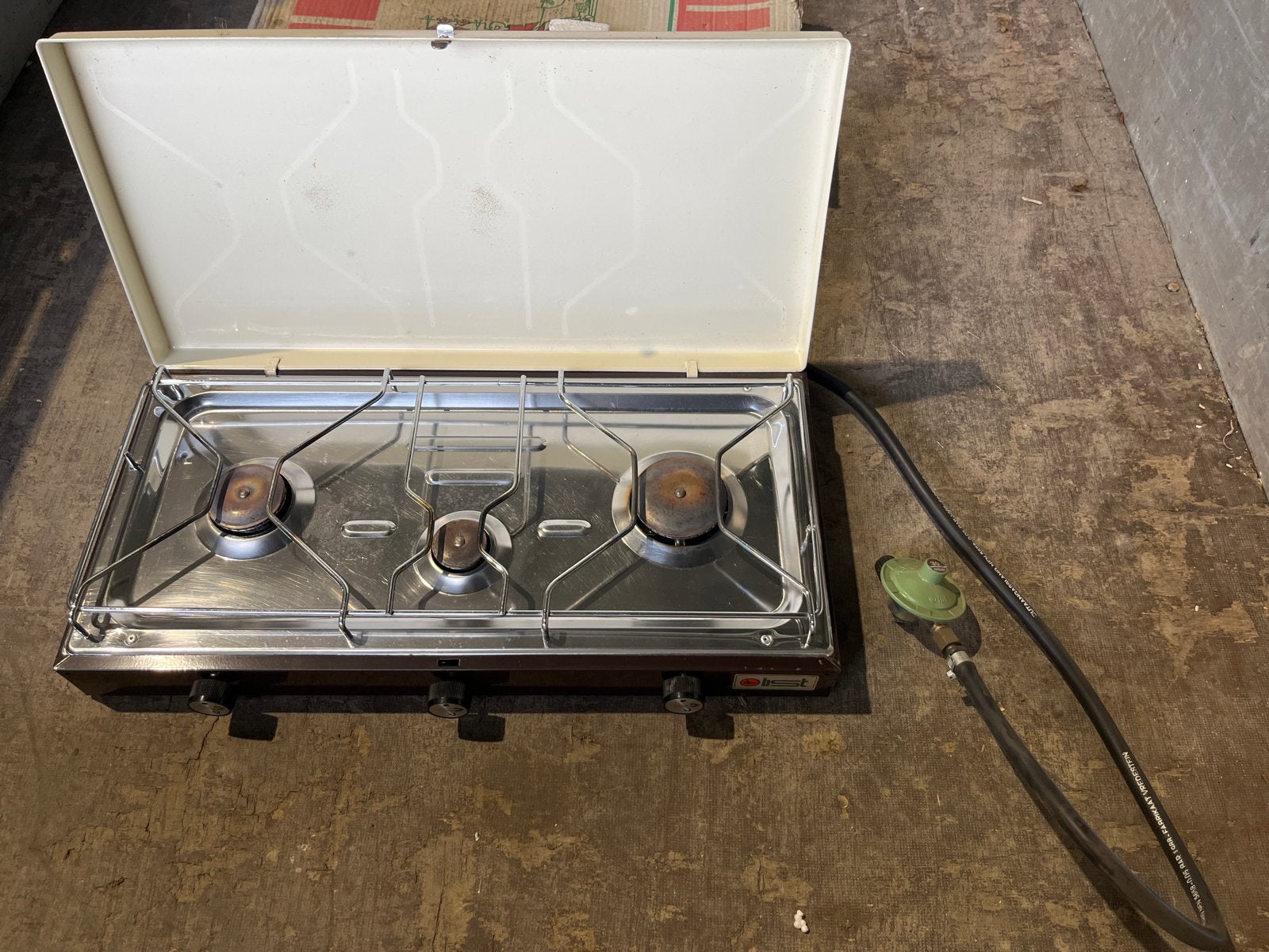 Gasstel met 3 pitten - Ideaal voor camping of buitenkeuken, Ophalen of Verzenden, Gebruikt