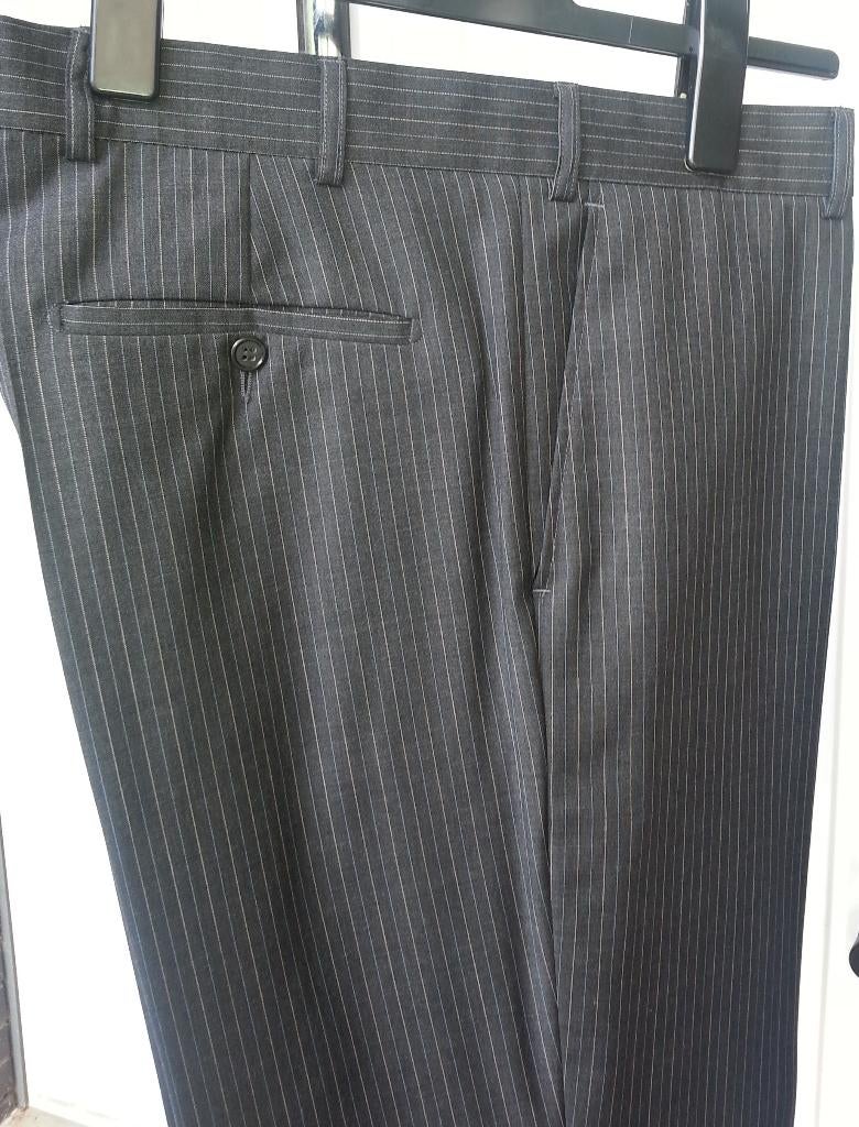 pantalon Dick Holthaus met 2 kleuren krijtstreep maat 52, Maat 52/54 (L), Zwart, Ophalen of Verzenden, Zo goed als nieuw