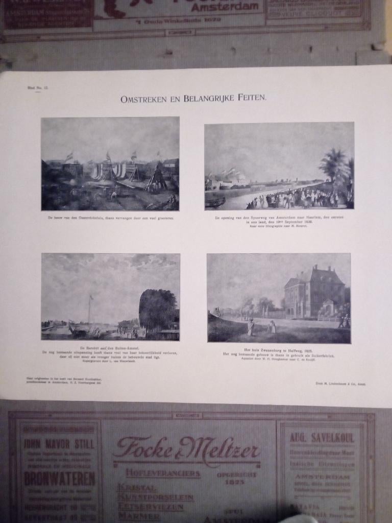 12 echte prenten uit 1913 naar (koper)gravures, etsen A'dam, Gebruikt, Ophalen of Verzenden, Voor 1940, Prent
