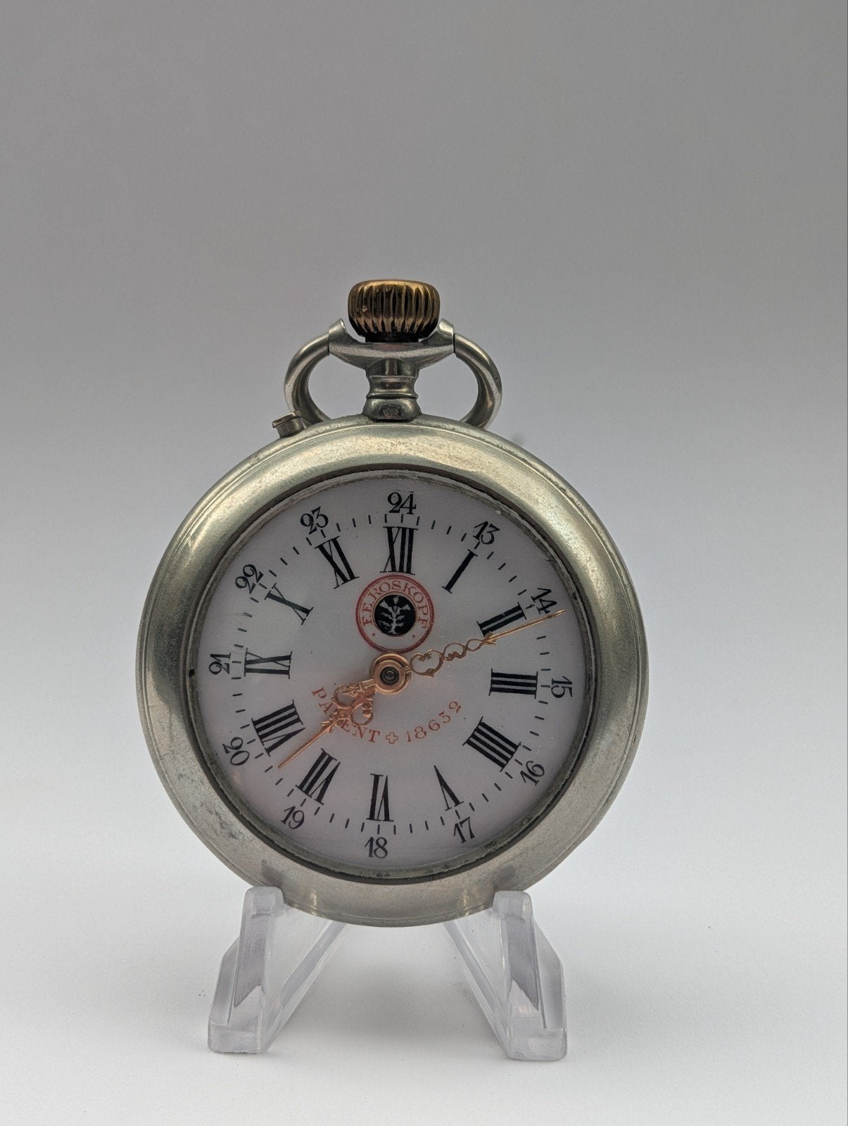 Zakhorloge roskopf - Patent 18632 - Zilverkleurig, Overige merken, Overige materialen, Zakhorloge, Verguld